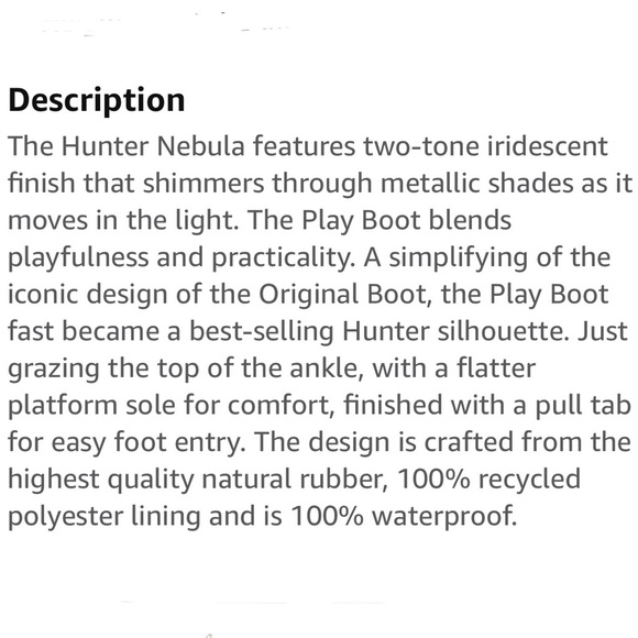 Hunter Play Short Nebula Black Rubber Rain Boots - Picture 3 of 16